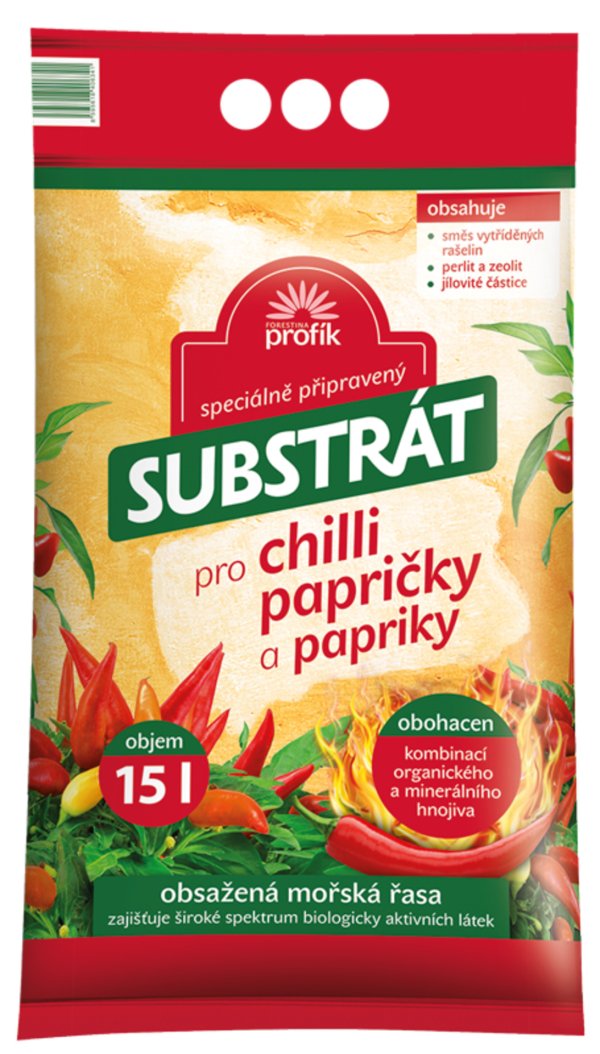 Substrát na chilli papričky a papriky 15l